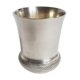 Old silver metal timbale with punch