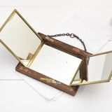 Antique Triptych Wall Mirror – Vintage 1940s Folding Dressing Table Mirror