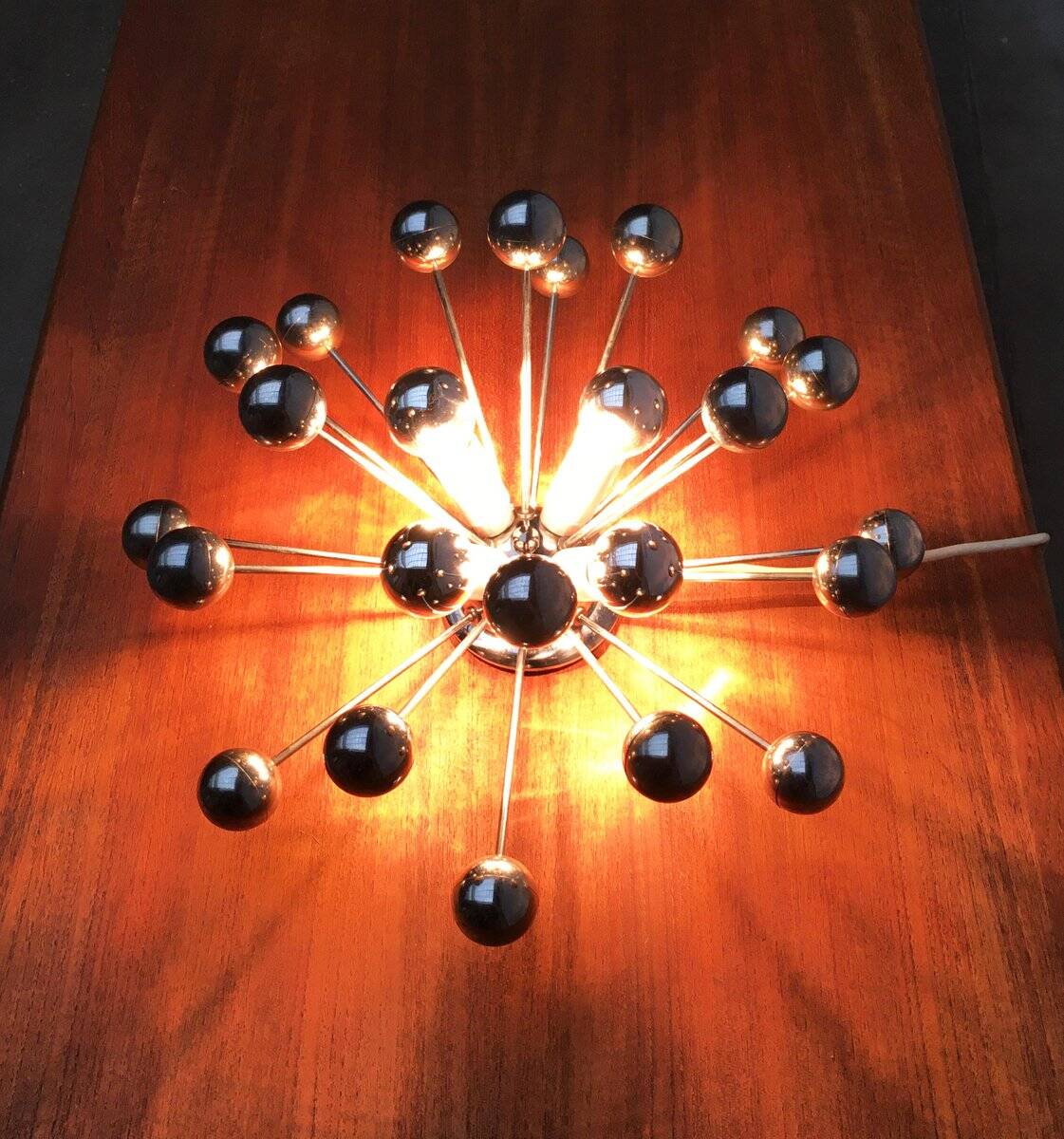 German atomic table lamp from the mid-century space age by Cosack.