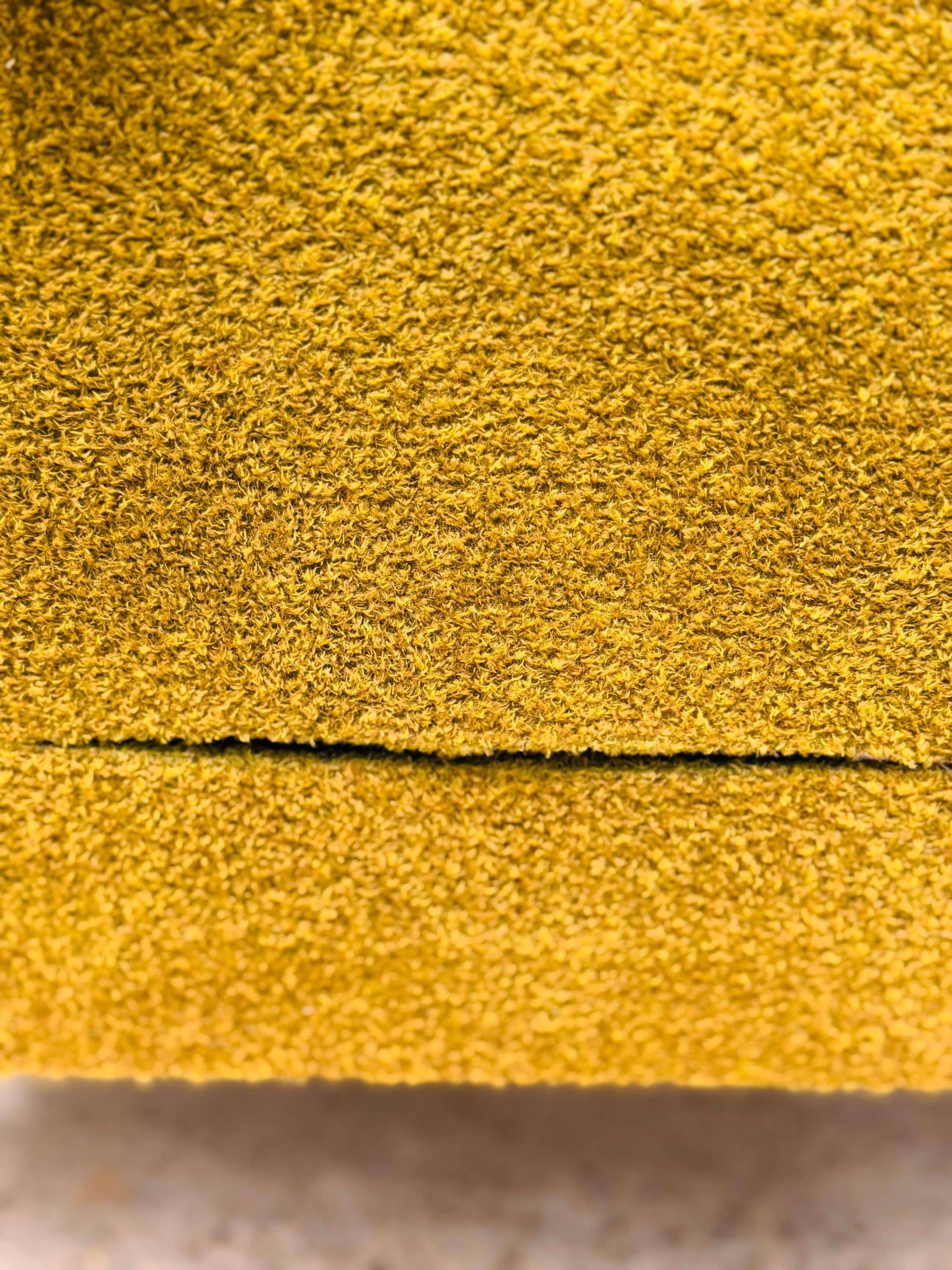 Vintage 60s armchair in cumin yellow terry fabric