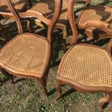 Suite of 8 Louis Philippe canne chairs