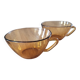 2 tasses à thé en verre ambré  Vereco