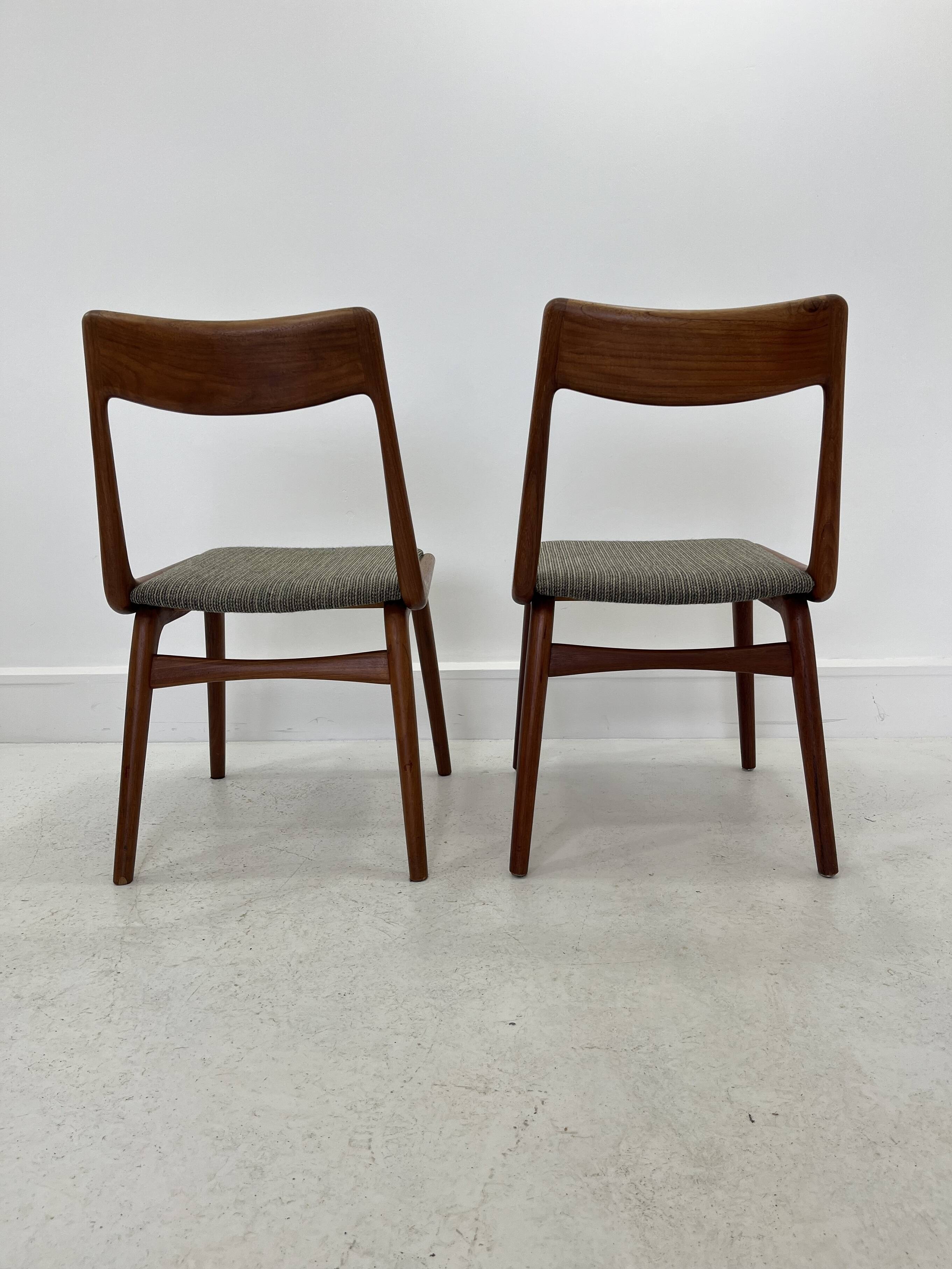 Teak Boomerang Dining Chairs by A.E.Christensen set of 2