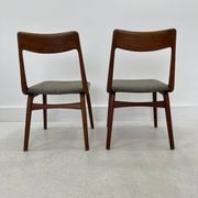 Chaises de salle à manger en teck Boomerang par A.E. Christensen, ensemble de 2.