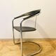 Arrben “Canasta” armchair or chair from the 80s in chrome steel and leather