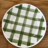 Assiettes à dessert vertes, modèle Nappe par Moulin des Loups