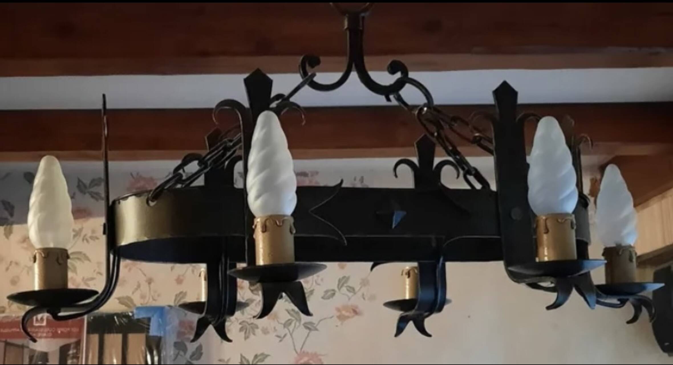 Vintage neo-Gothic chandelier with 6 arms