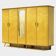 Large vintage mid century modern 5-door XL wardrobe in flamed maple, 1950s