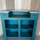 Old wooden trade counter with a zinc top.