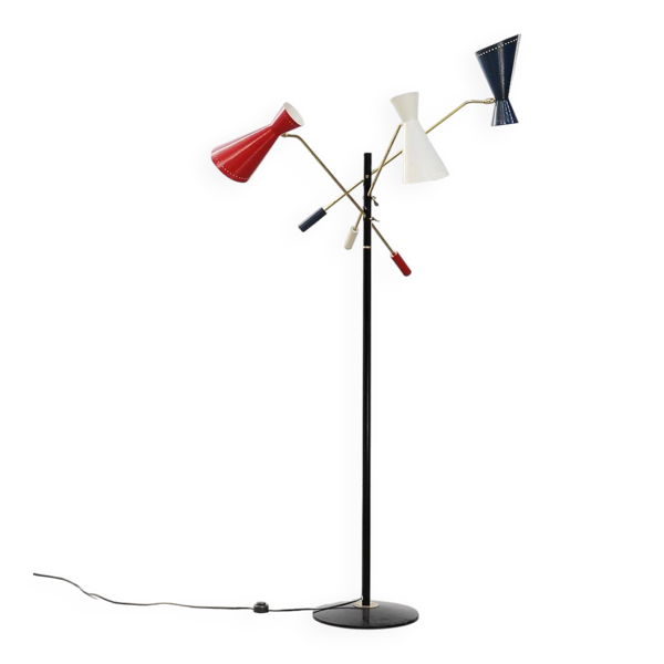 Lampe sur pied 'Triennale' d'origine italienne attribuée à Stilnovo