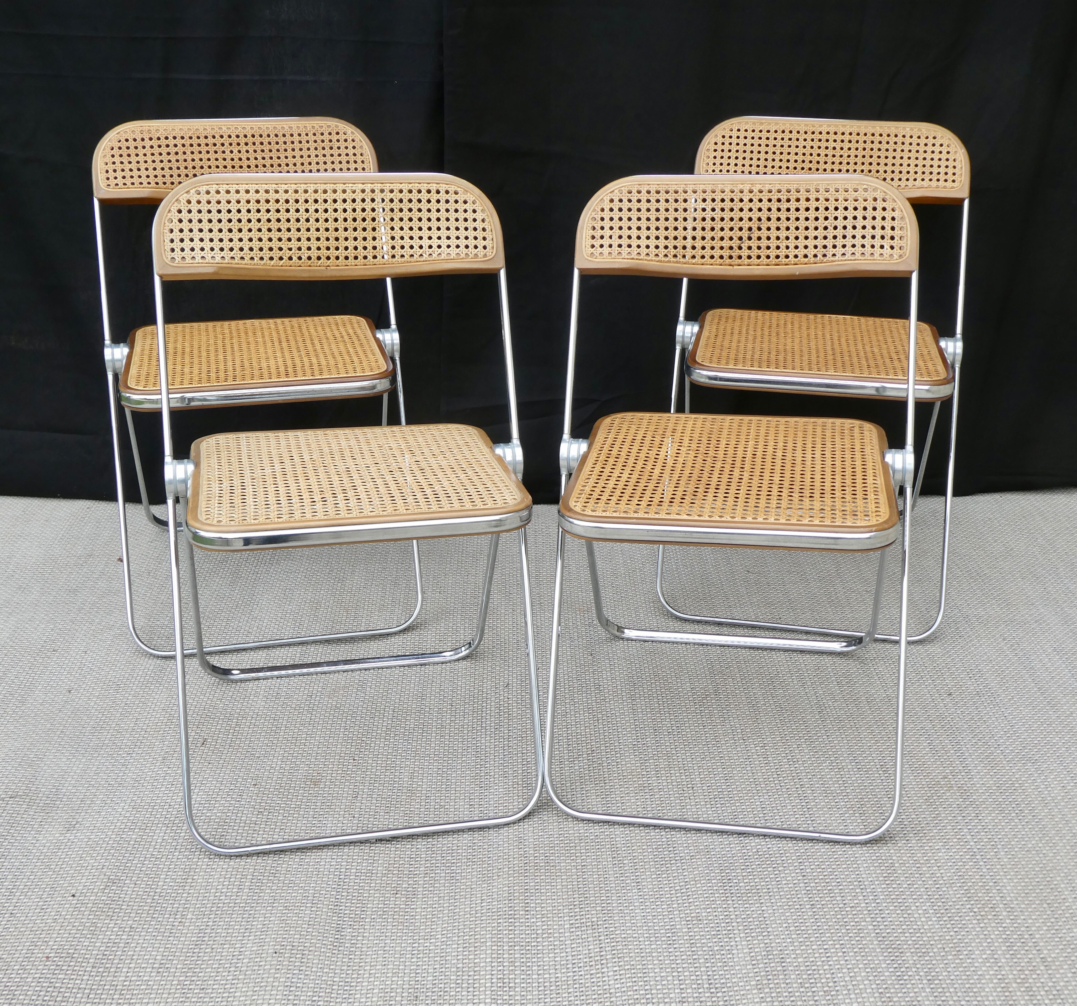 4 chairs Plia design Giancarlo Piretti Castelli Italy 60