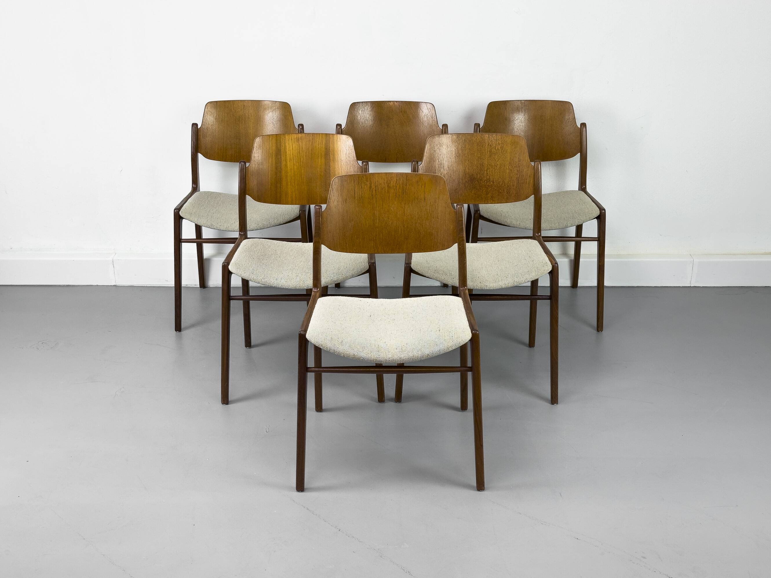 Teak Dining Chairs by Hartmut Lohmeyer for Wilkhahn, 1960s, Set of 6