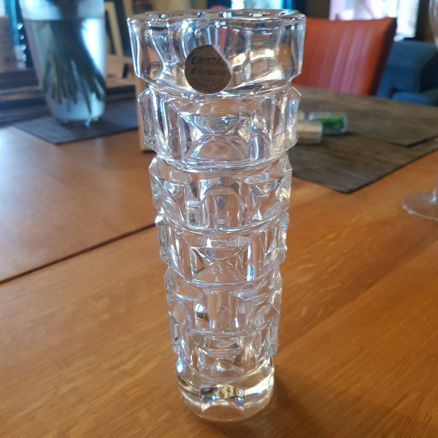 70s crystal vase