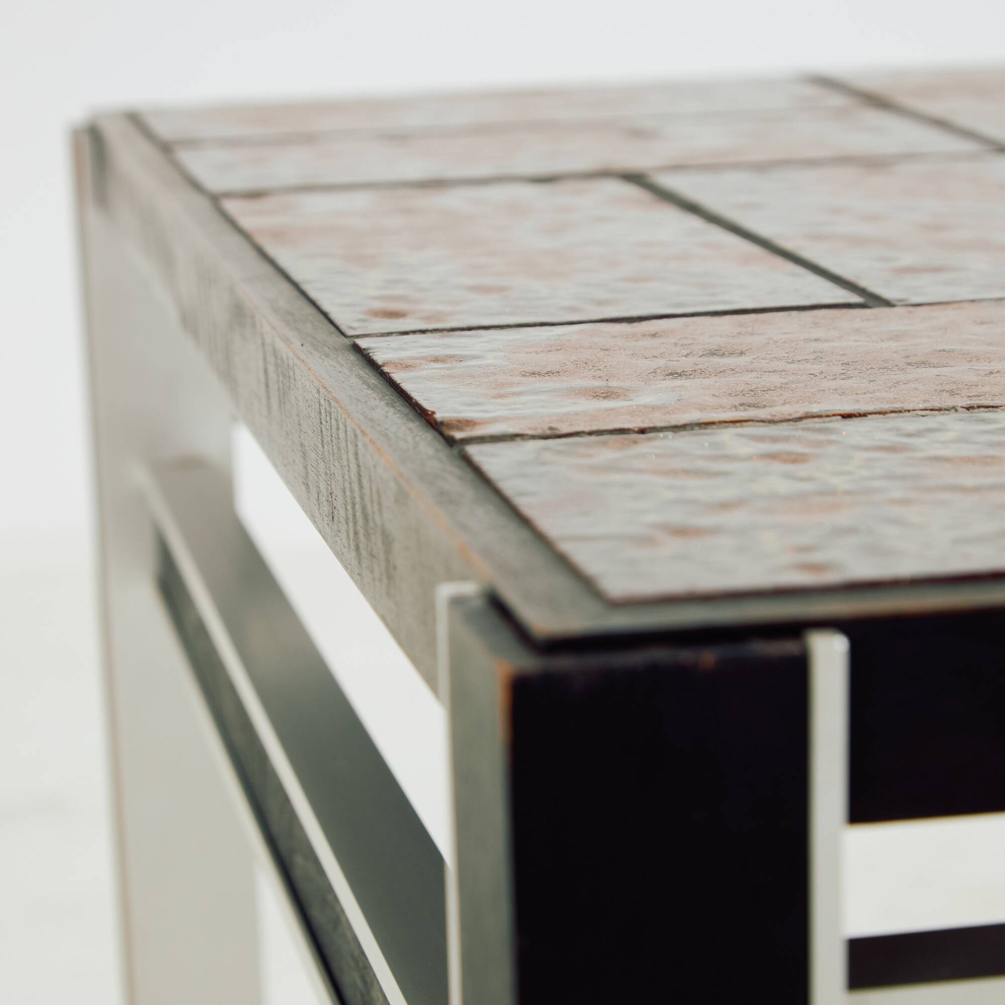 Steel and ceramic coffee table, Set of 2 (MK10681)