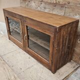 Buffet - meuble TV vitré en teck birman