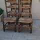 4 antique Provençal wooden chairs