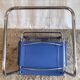 Bauhaus design "cantilever" armchair in blue leather – 80s