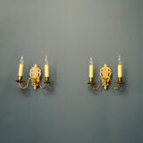 Pair of brass wall sconces by Schroder & Co