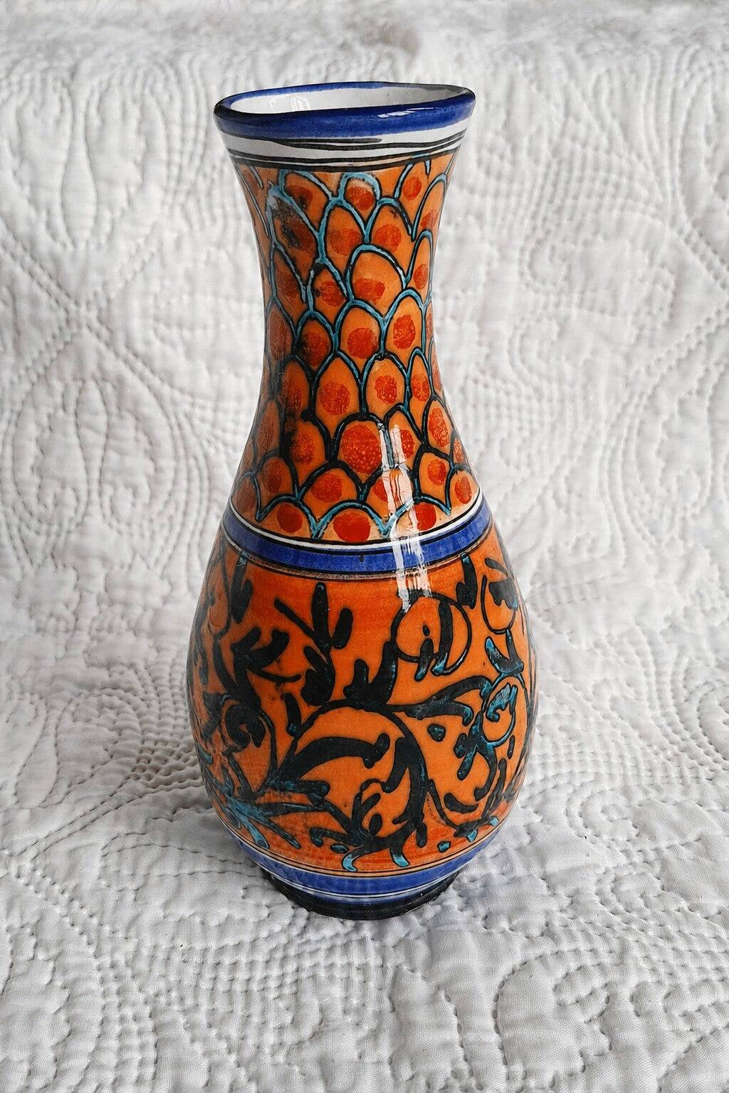 Sicilian vase in hand-painted earthenware at Nino Cefalù 22 cm