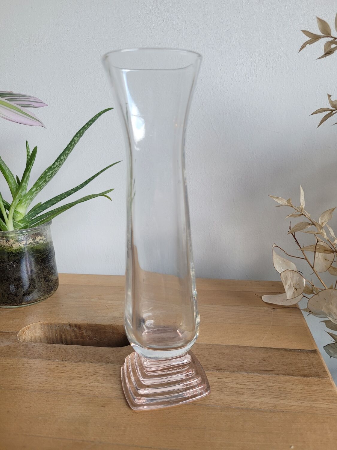 Rosé glass soliflor vase