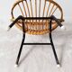 Children's rattan basket armchair, metal legs