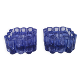 2 bougeoirs de la verrerie danoise Holmegaard, années 1968