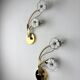 Pair of hibiscus floral sconces, Murano glass, Italy, circa 1970s