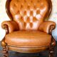 Cognac leather armchair "Ilsat Salotti" Italy circa 1980