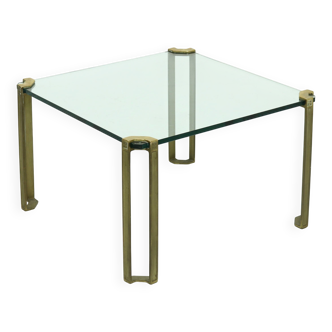 Table basse en laiton et verre de Peter Ghyczy, années 1970