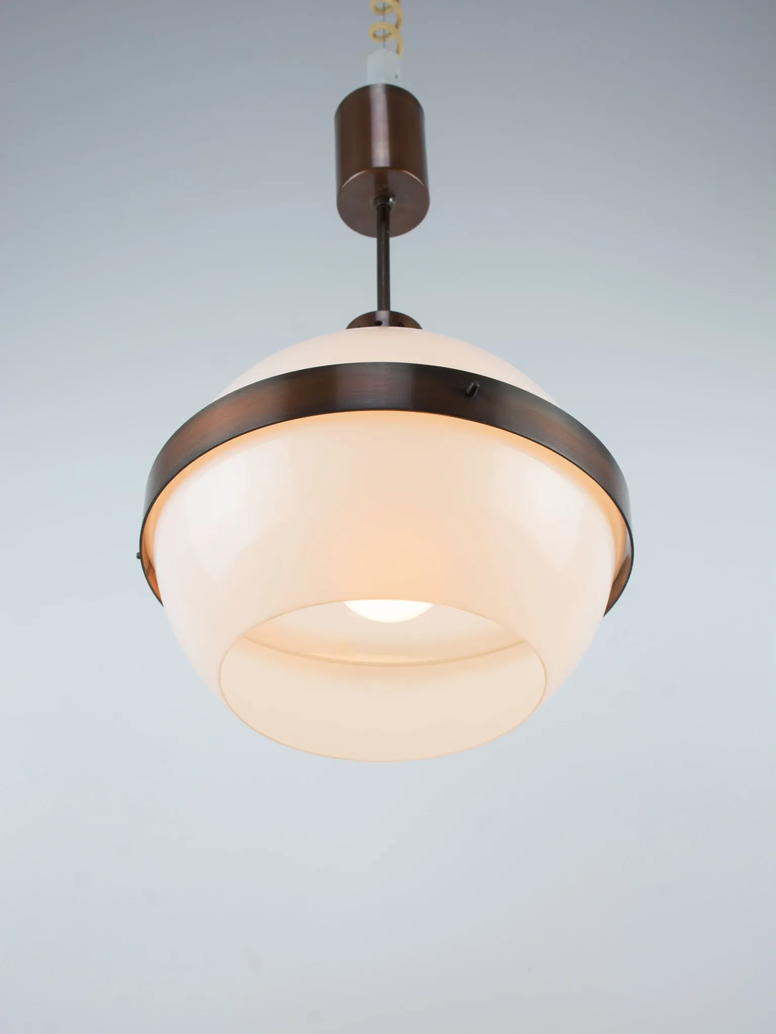 UFO Pendant Light – Vintage Space Age Acrylic Hanging Lamp, Copper/Bronze B