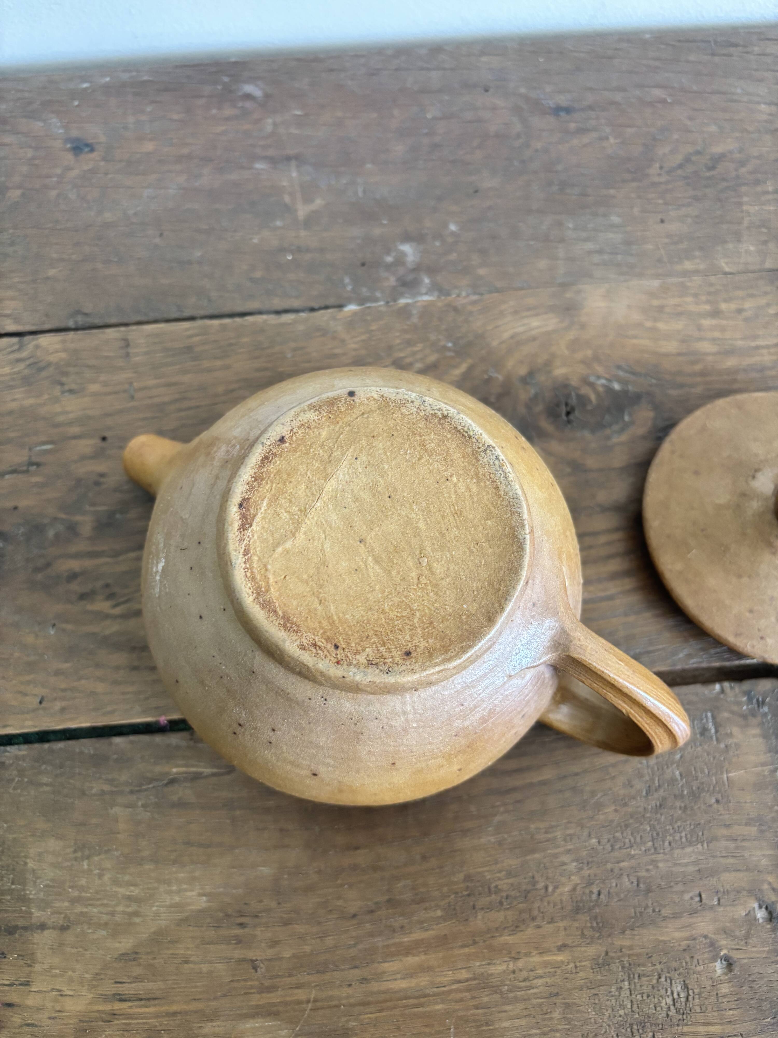 Ensemble de céramiques artisanales française en grès vintage, années 60-70