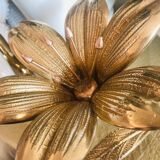 Golden brass flower ashtray