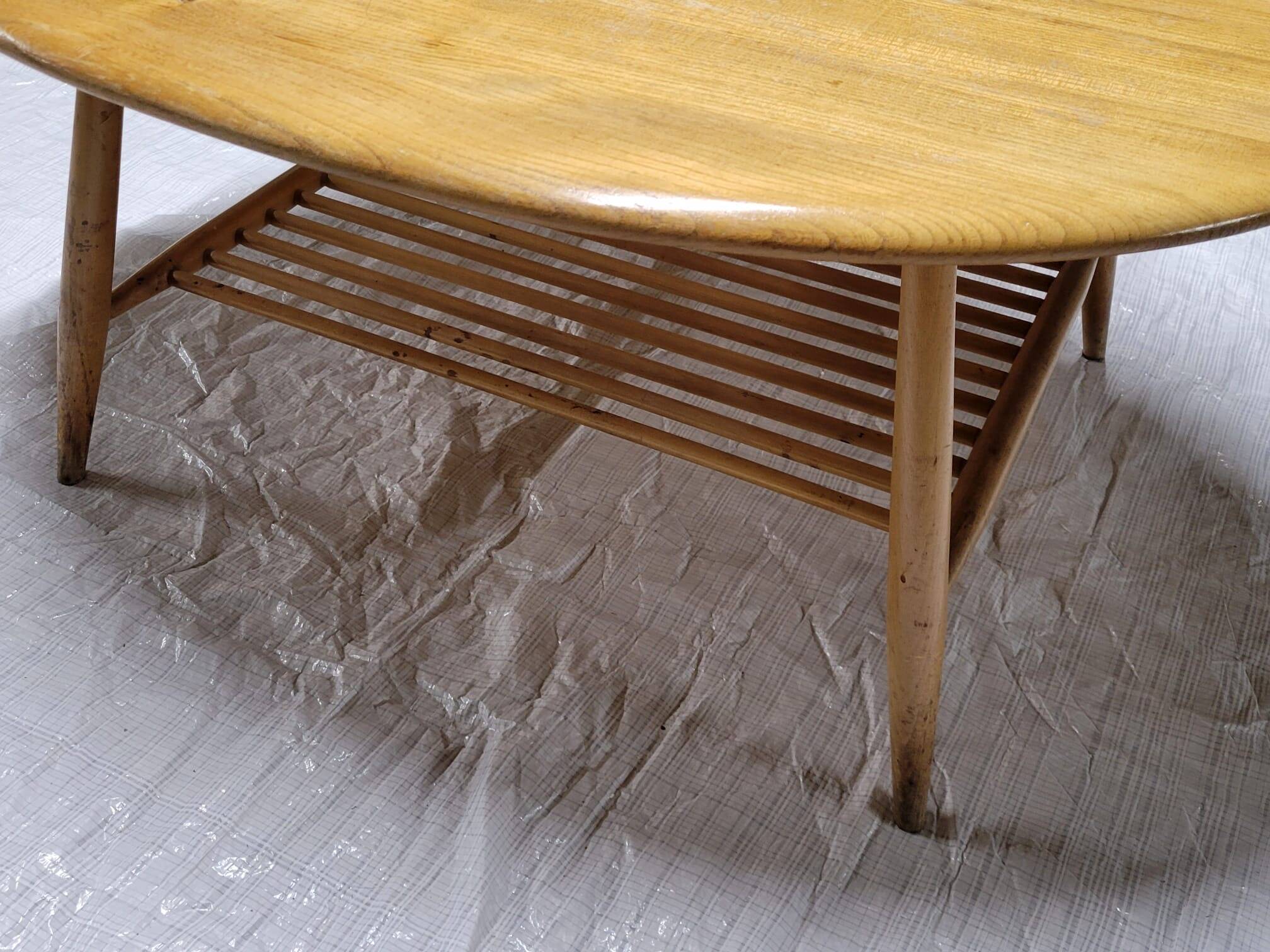 Oval wooden coffee table Ercol