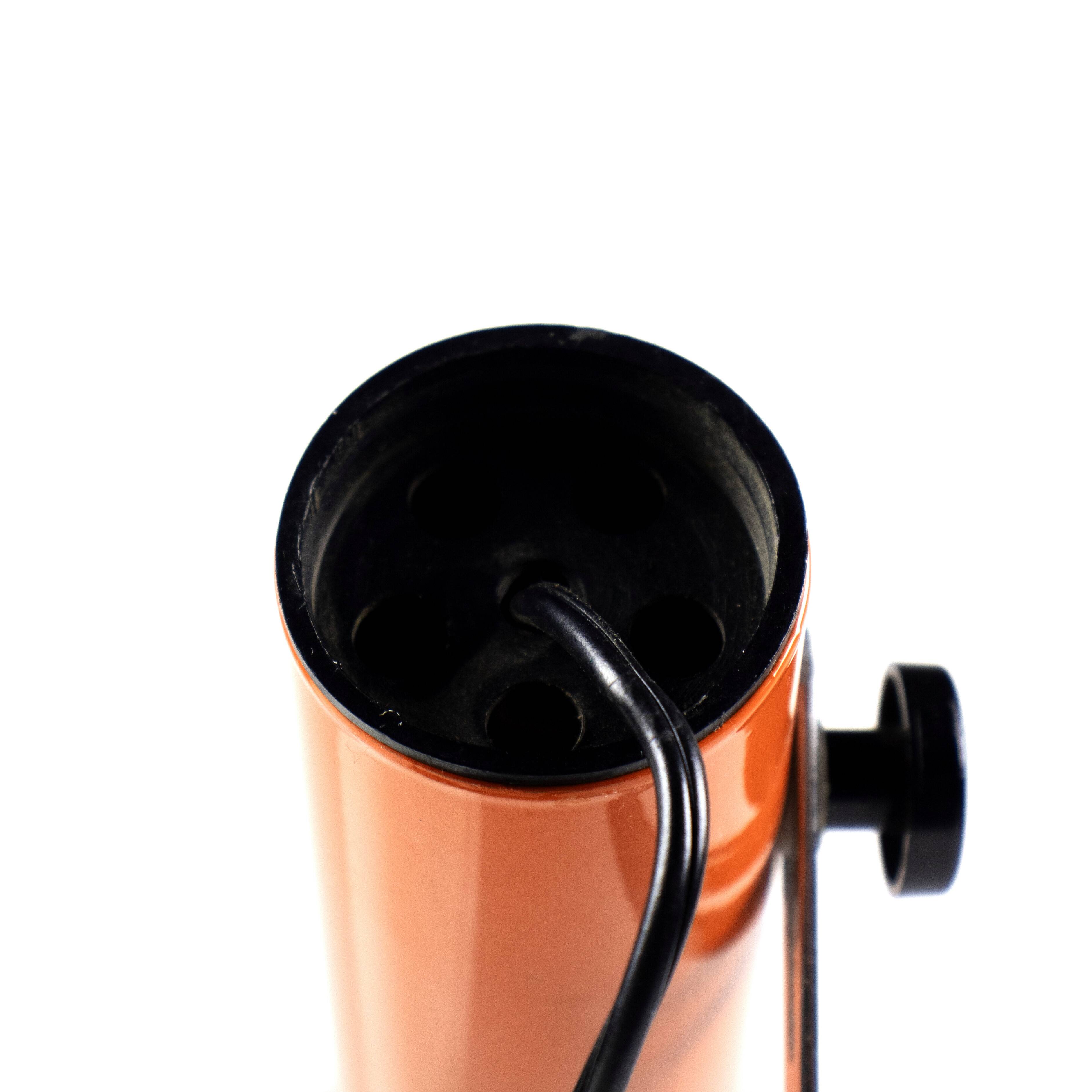 Vintage orange clamp spotlight from the 70s