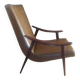 Vintage Boomerang armchair 1950 brown imitation leather