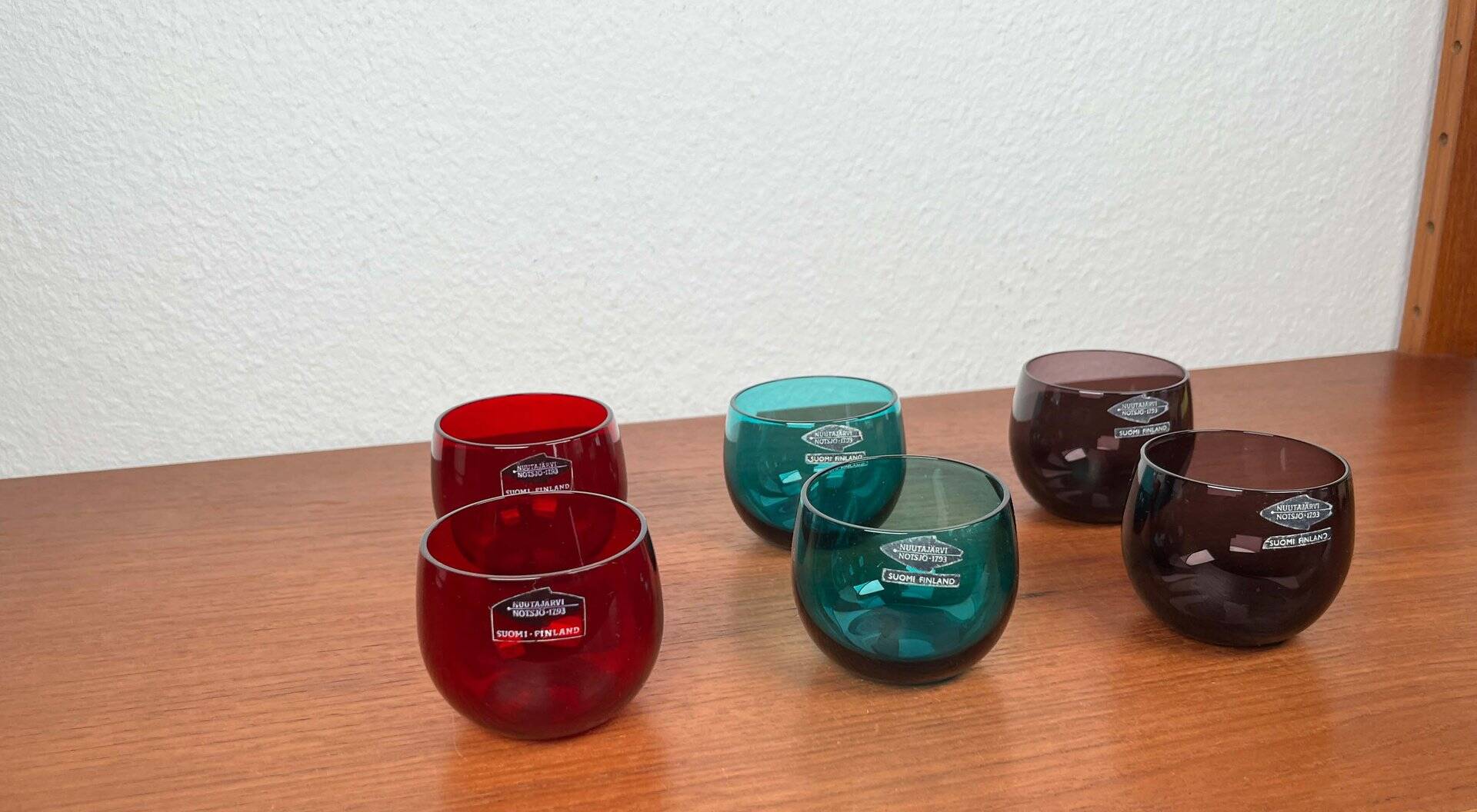 Mid-Century Modern Drinking Glasses from Nuutajärvi Notsjö, Finland, 1960s, Set of 6