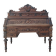 Louis XIII cylinder desk in carved oak, 19th century.
