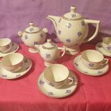 Coffee service 13 pieces Limoges Unique Letourneur Salmon pretty model