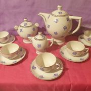Coffee service 13 pieces Limoges Unique Letourneur Salmon pretty model