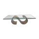 Table basse moderniste en acier et verre