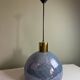 Vintage blue hammered glass pendant