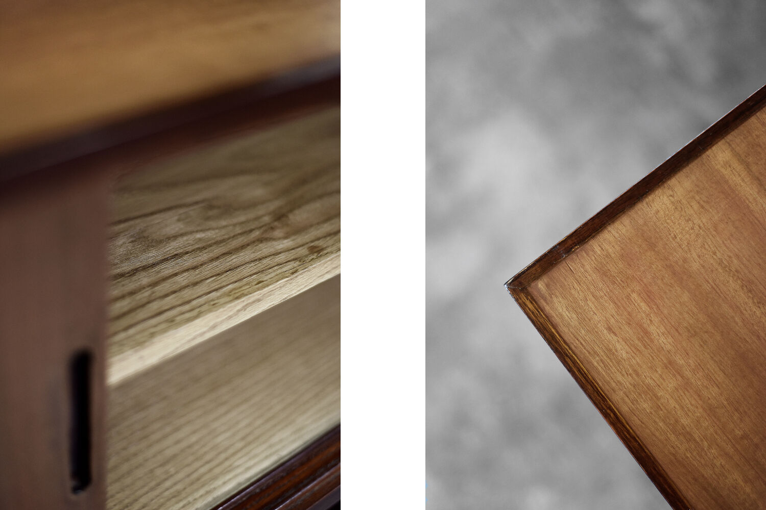 Classic vintage mid-century mahogany buffet with drawers, Danish Scandinavian style, 1970s.