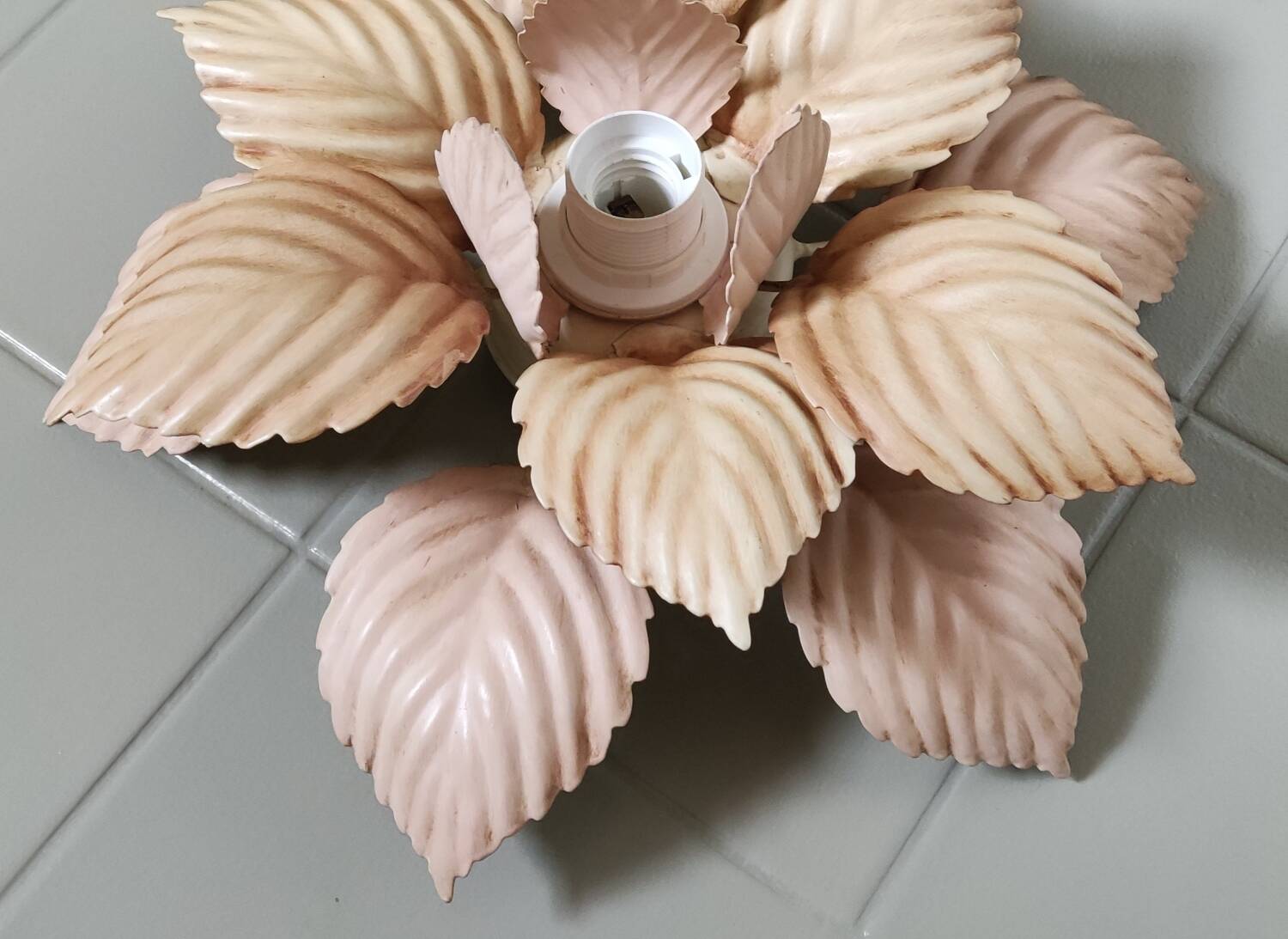 Masca ceiling or wall light 40 cm vintage metal leaves flower