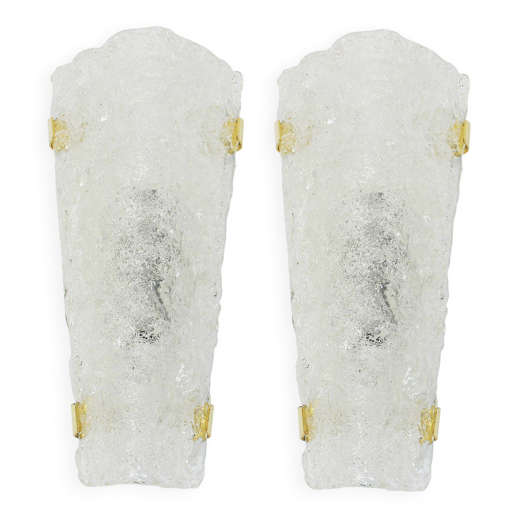 Angular glass wall sconces by Hillebrand, Germany, 1960s.