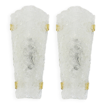 Angular glass wall sconces by Hillebrand, Germany, 1960s.