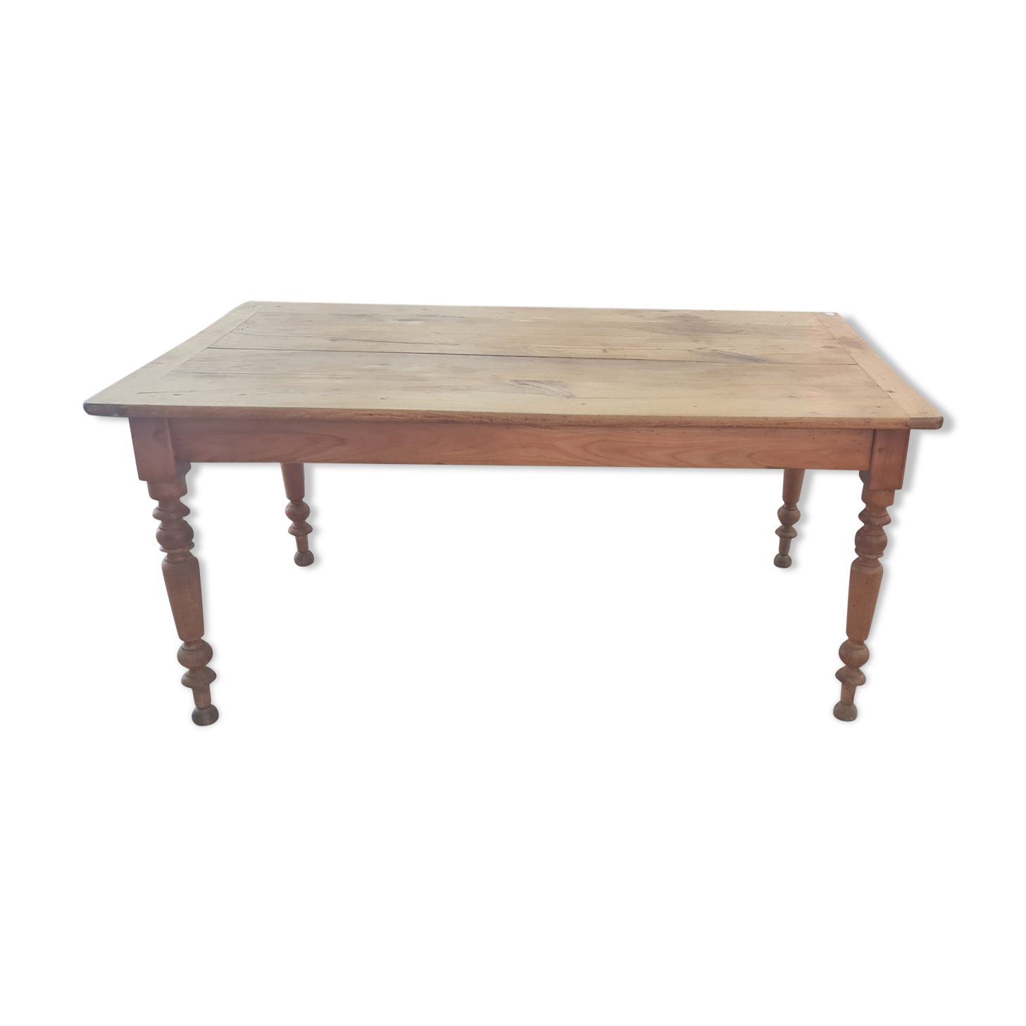 Farmhouse table wood foot turned