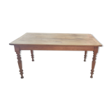 Farmhouse table wood foot turned