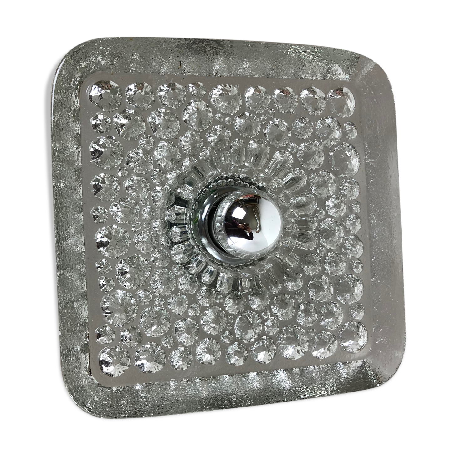 Large glass "bubble" sconces 1970s wall light by Peill & Putzler, Germany