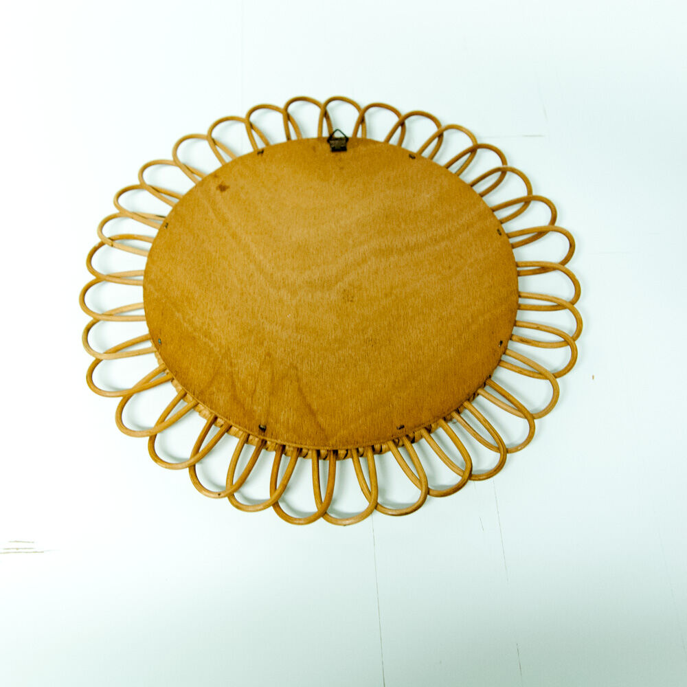 Sun rattan mirror 32x32cm