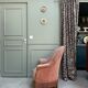 Pale pink velvet toad chair